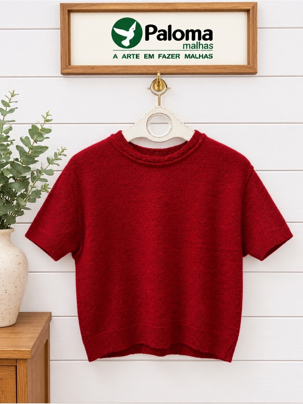 PALOMA MALHAS Wool Blend Red Knit Sweater vintage  – Estimated Size S